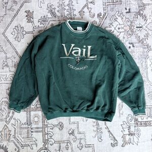 Vintage Green Vail Colorado Pullover